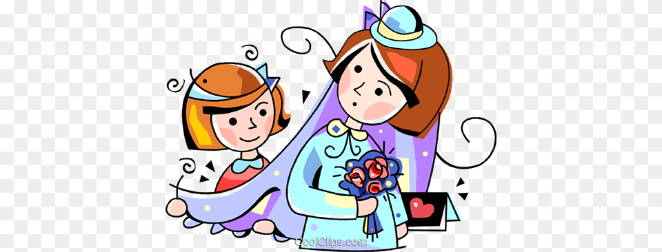 Bride And Brides Maid Royalty Free Vector Clip Art Illustration, Person, Head, Graphics, Face Png Image