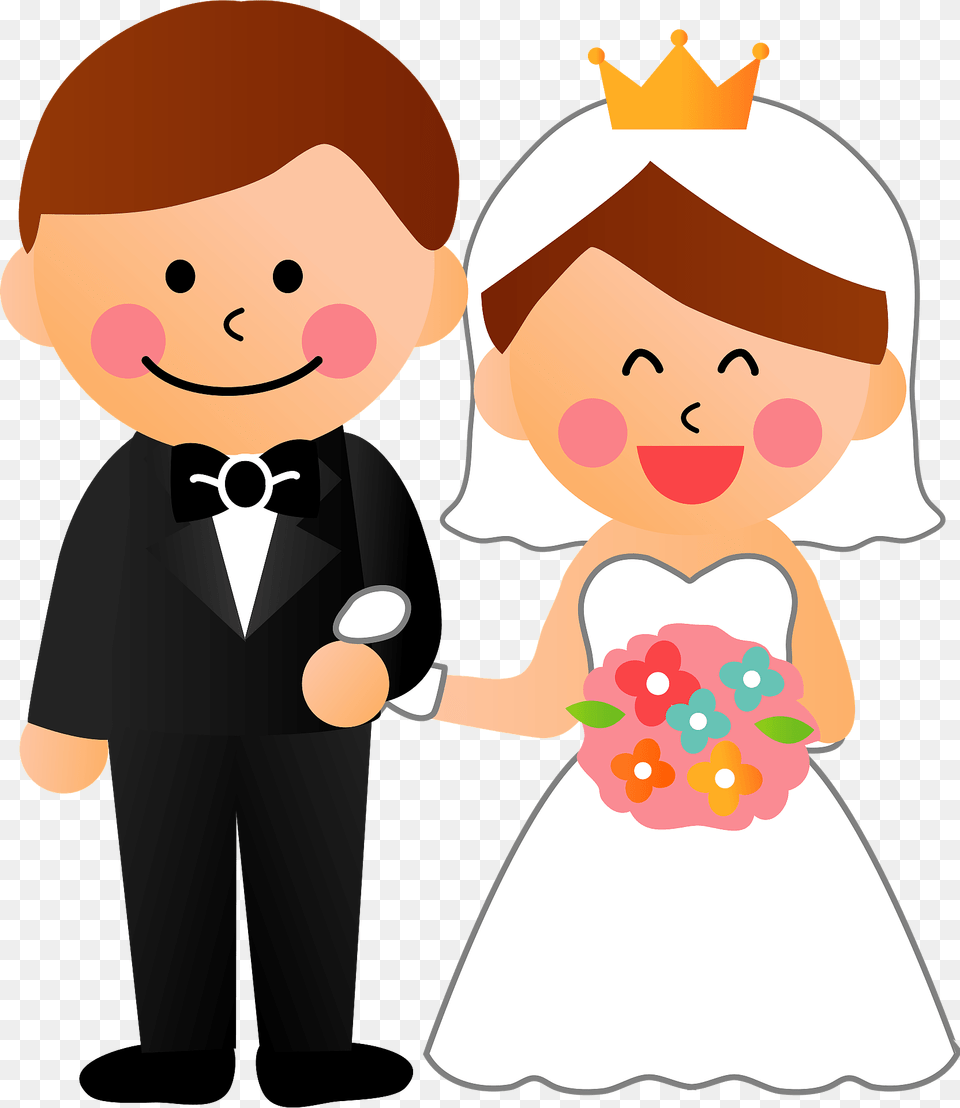 Bride And Groom Are, Formal Wear, Clothing, Dress, Baby Free Png