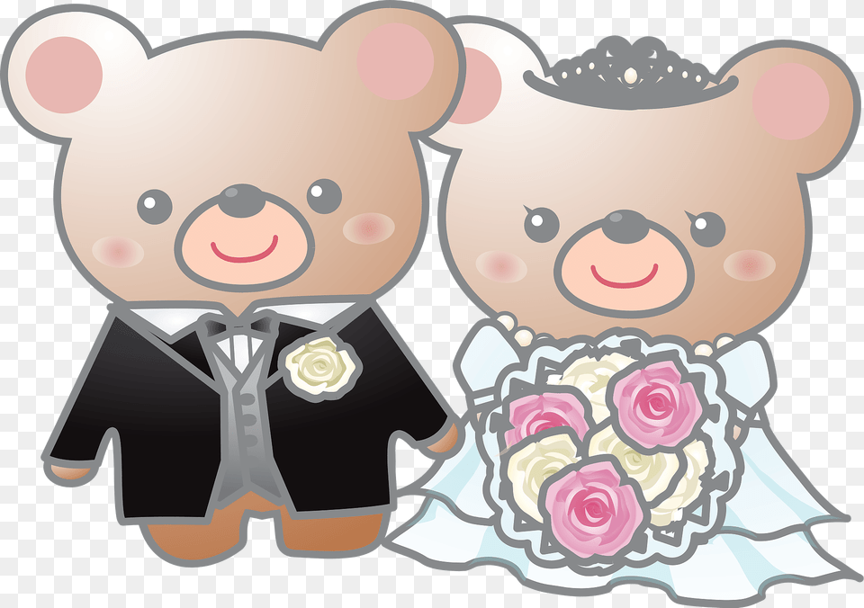 Bride And Groom Bears Are, Accessories, Tie, Formal Wear, Flower Free Transparent Png