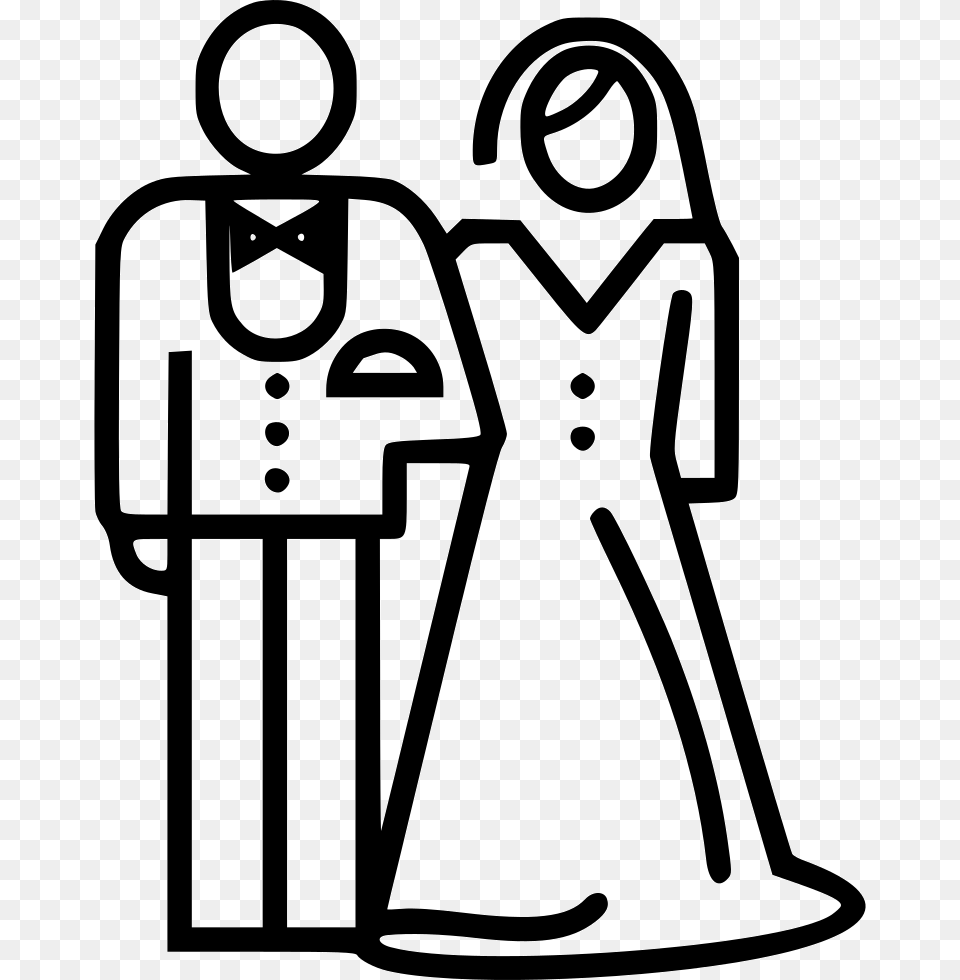 Bride And Groom Bride And Groom Icon, Stencil, Clothing, Dress, Animal Free Png