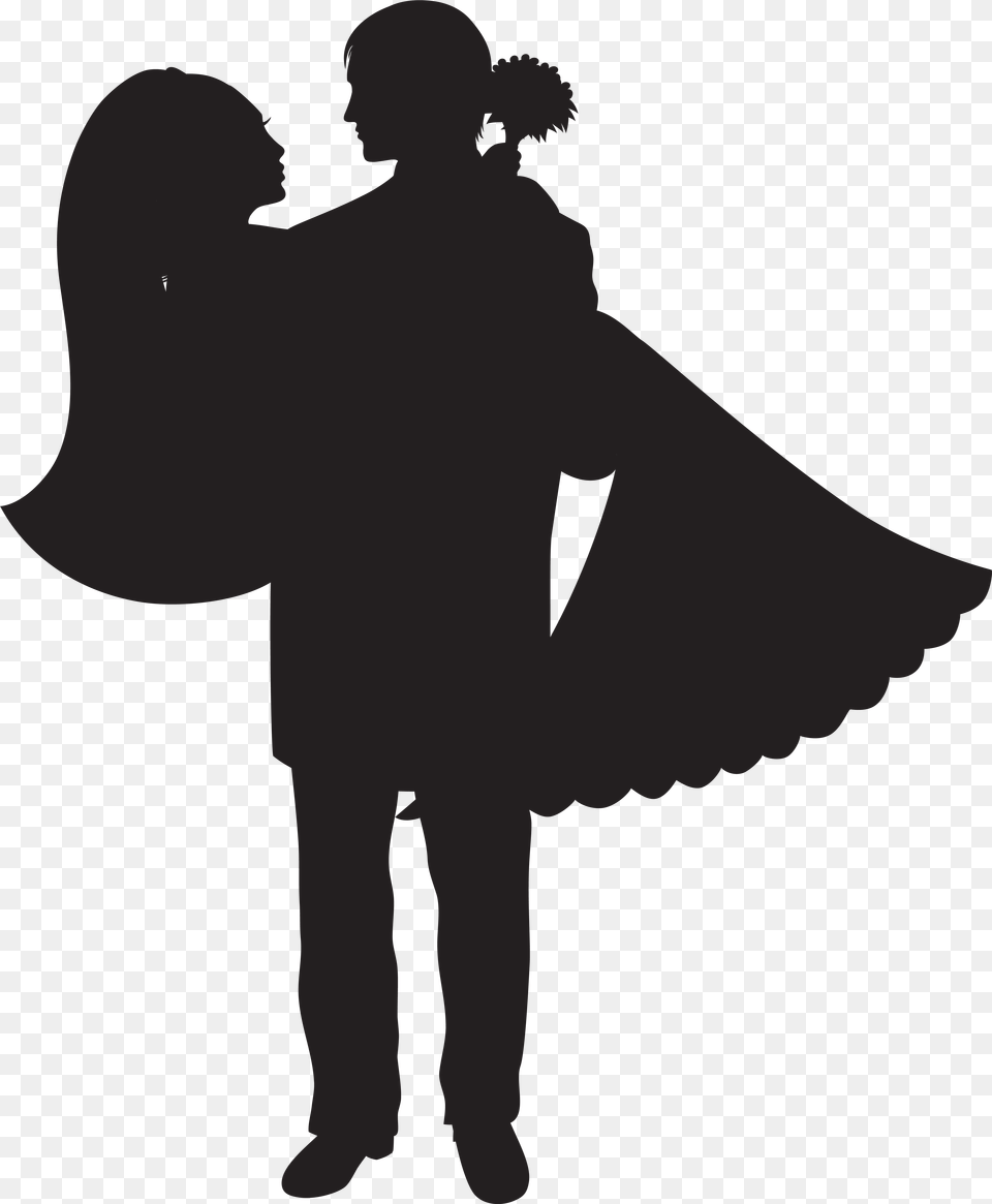Bride And Groom Clip Art Image, Person, Angel, Silhouette, Dancing Png
