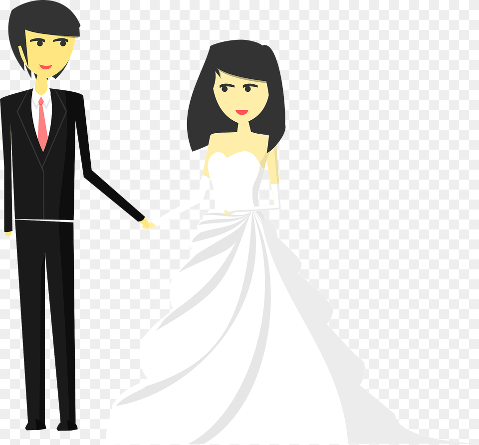 Bride And Groom Clipart, Formal Wear, Gown, Fashion, Dress Free Png