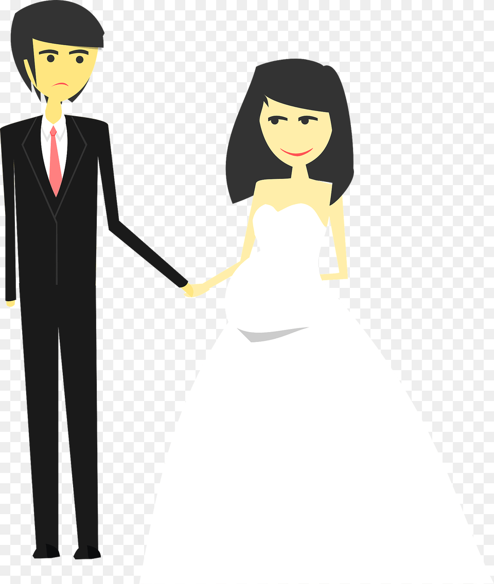 Bride And Groom Clipart, Gown, Clothing, Dress, Suit Free Png Download