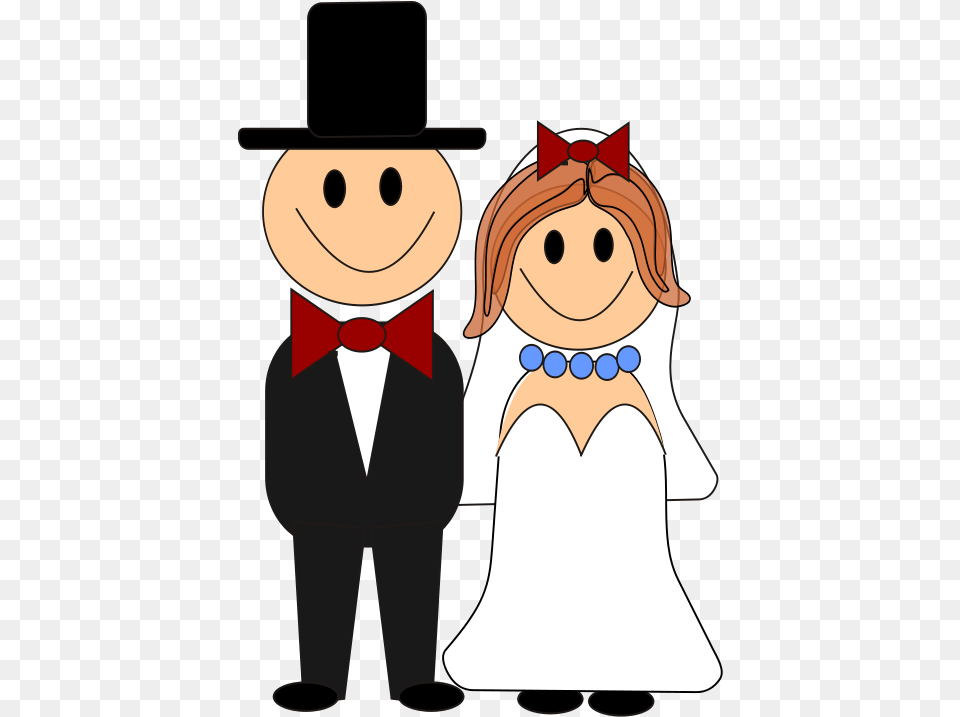 Bride And Groom Clipart Clipart Kid Bruid En Bruidegom Tekening, Accessories, Formal Wear, Tie, Clothing Png Image