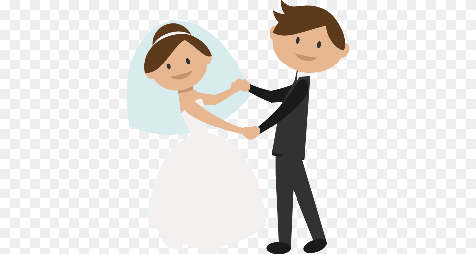 Bride And Groom Clipart Image, Clothing, Dress, Formal Wear, Baby Free Png Download
