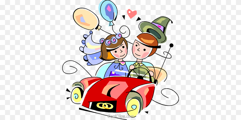 Bride And Groom Going On Their Honeymoon Royalty Vector Clip, Publication, Book, Comics, Baby Png