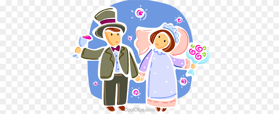 Bride And Groom Royalty Vector Clip Art Illustration, Clothing, Coat, Hat, Baby Free Png Download