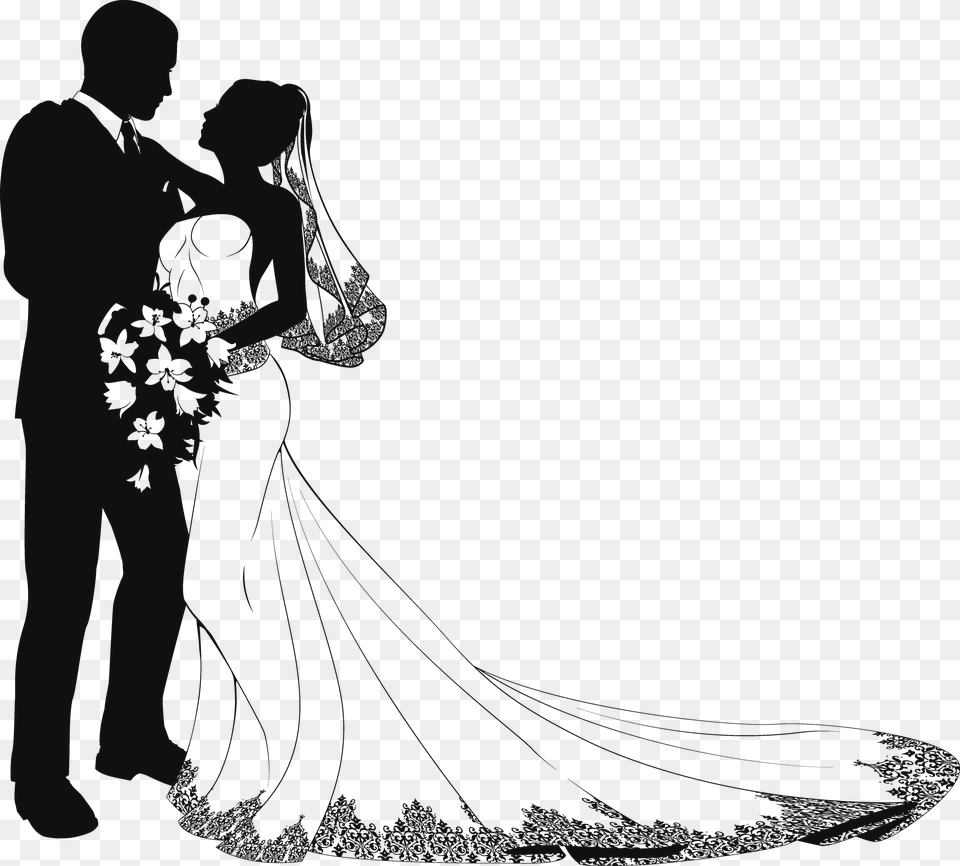 Bride And Groom Silhouette, Boot, Clothing, Footwear, First Aid Png Image