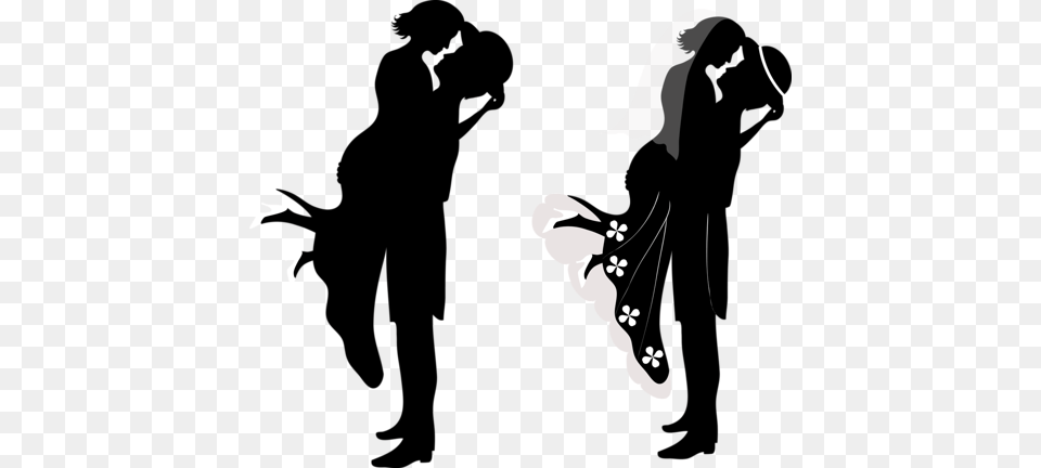 Bride And Groom Silhouettes Wedding Cake Topper Silhouette Groom And Bride Acrylic, Adult, Female, Person, Woman Free Png Download