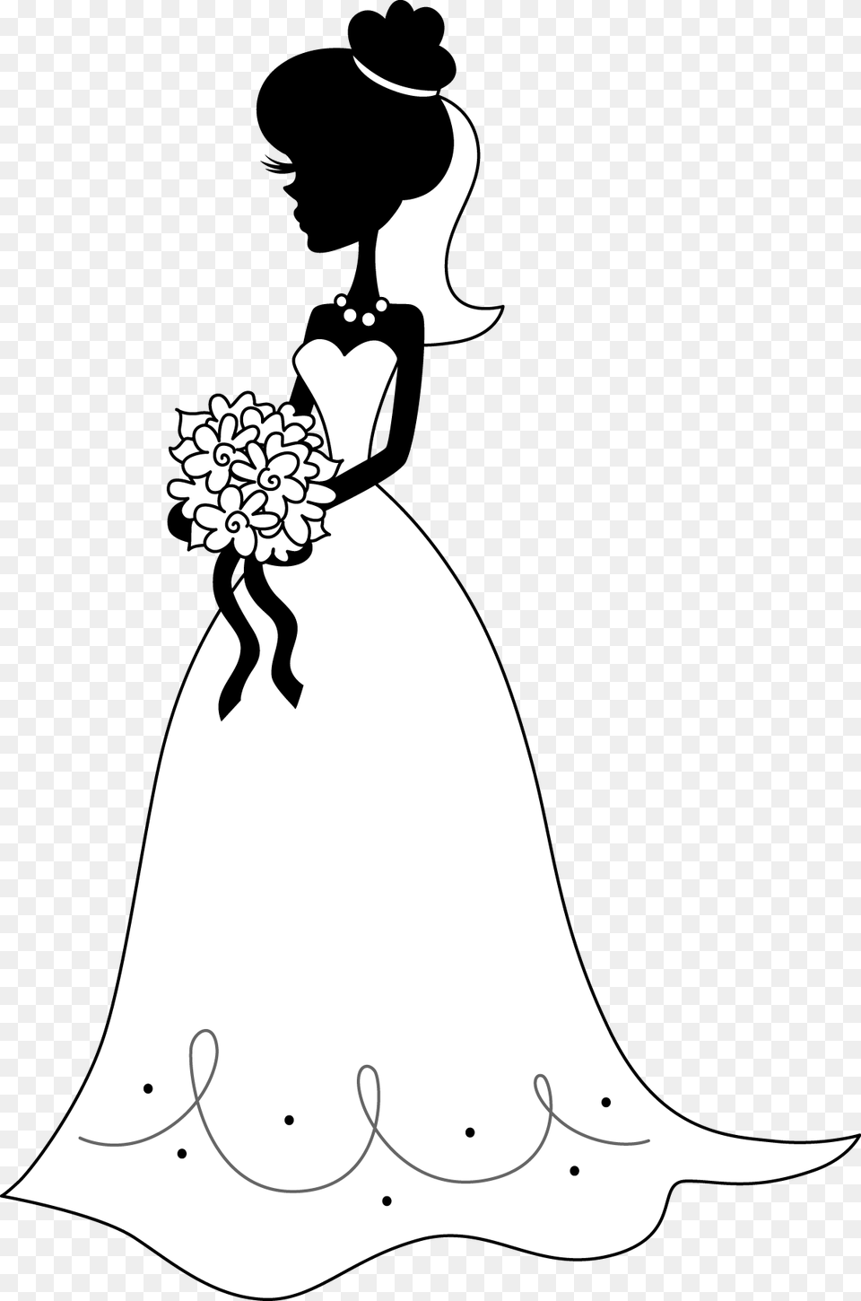 Bride Clipart Transparent Background Illustration, Formal Wear, Clothing, Dress, Fashion Png