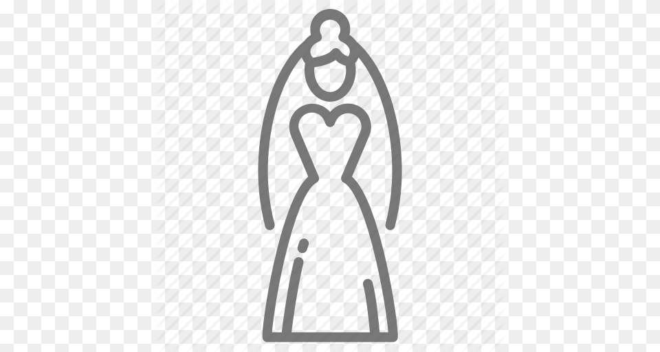 Bride Dress Gown Veil Wedding Icon, Clothing, Coat Free Png Download