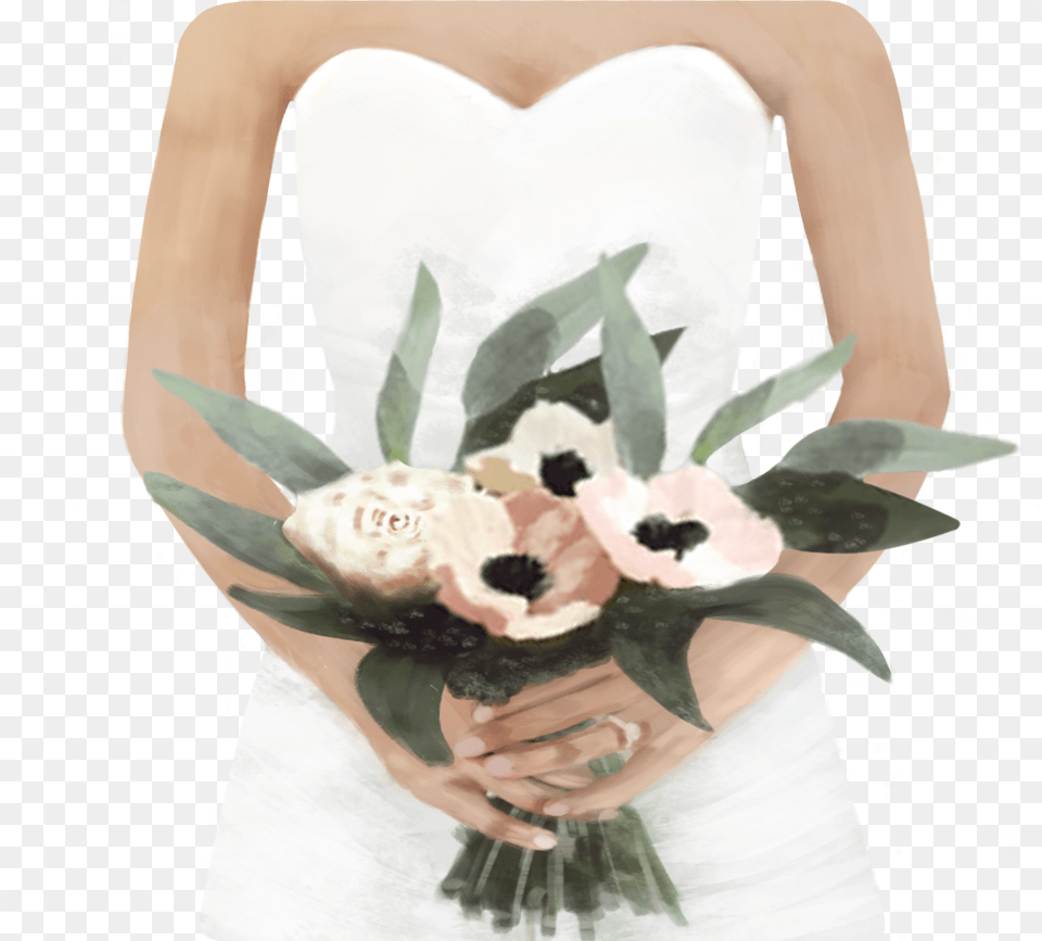 Bride Gets Married Artificial Flower, Flower Arrangement, Flower Bouquet, Plant, Art Free Png
