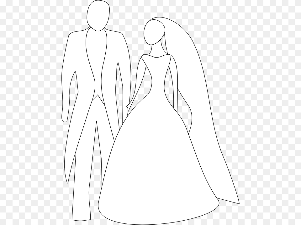 Bride Groom Couple Love Marriage Romance Bride And Groom Clipart, Clothing, Dress, Fashion, Formal Wear Png