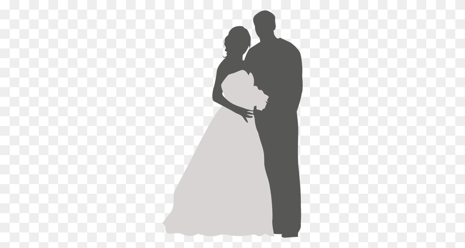 Bride Groom Romancing Silhouette, Gown, Clothing, Dress, Fashion Free Transparent Png