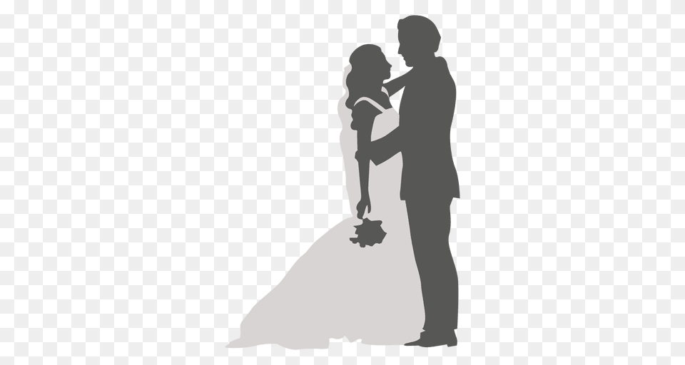 Bride Groom Romancing Silhouette, Clothing, Dress, Gown, Fashion Png Image