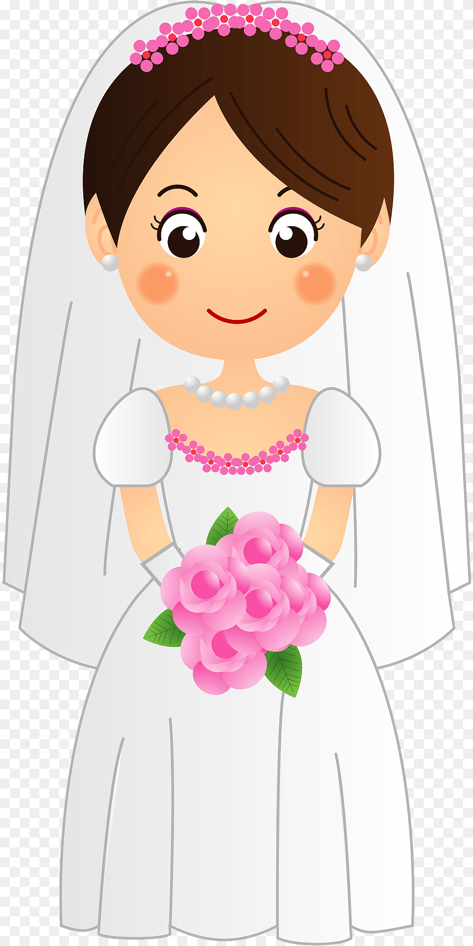 Bride In Her Wedding Dress Clipart, Baby, Plant, Person, Flower Bouquet Free Png Download