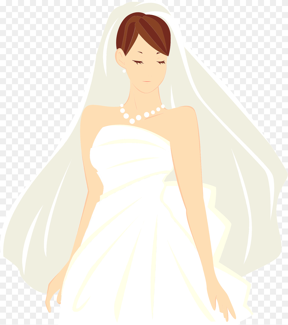 Bride In Her Wedding Dress Clipart, Formal Wear, Wedding Gown, Clothing, Fashion Free Png Download