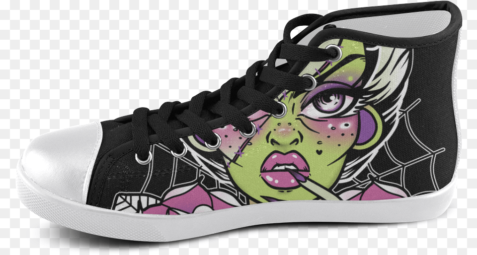 Bride Of Frankenstein Chuck Taylors Women S High Top Shoe, Clothing, Footwear, Sneaker, Canvas Png Image