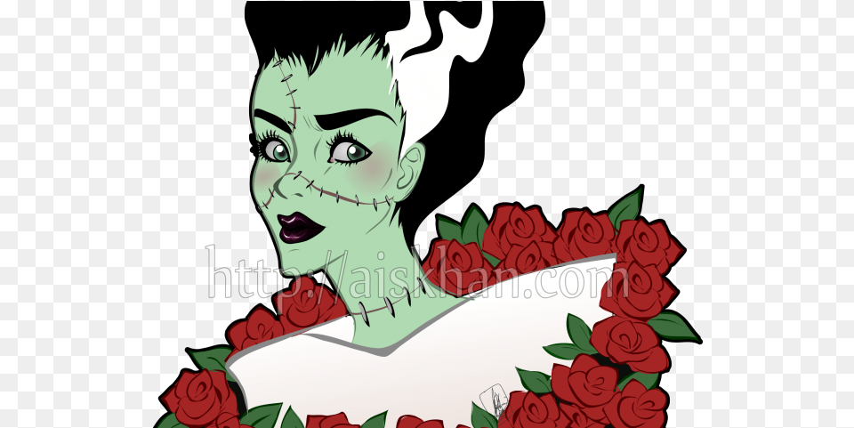 Bride Of Frankenstein Clipart Green Bride Bride Of Frankenstein Clipart, Graphics, Art, Rose, Plant Free Png Download