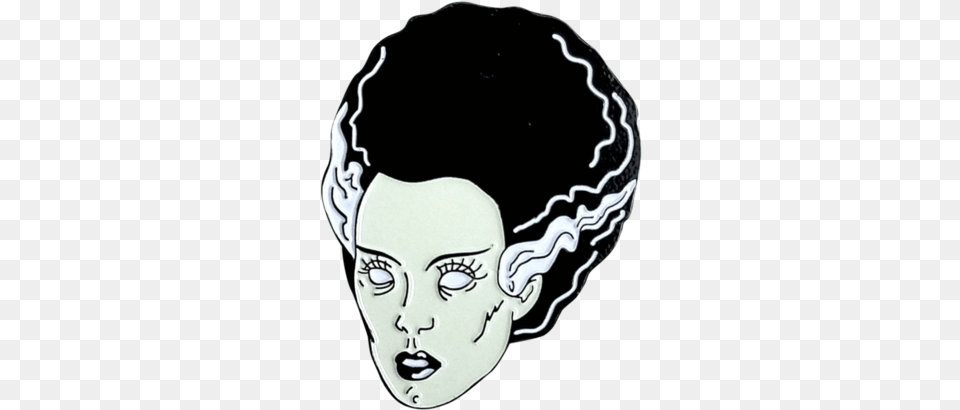 Bride Of Frankenstein Pin Bride Of Frankenstein Outline, Hat, Cap, Clothing, Bathing Cap Png Image