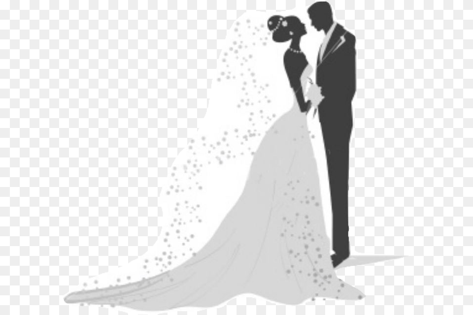 Bride Silhouette Bride And Groom Silhouette, Gown, Wedding Gown, Wedding, Clothing Free Transparent Png