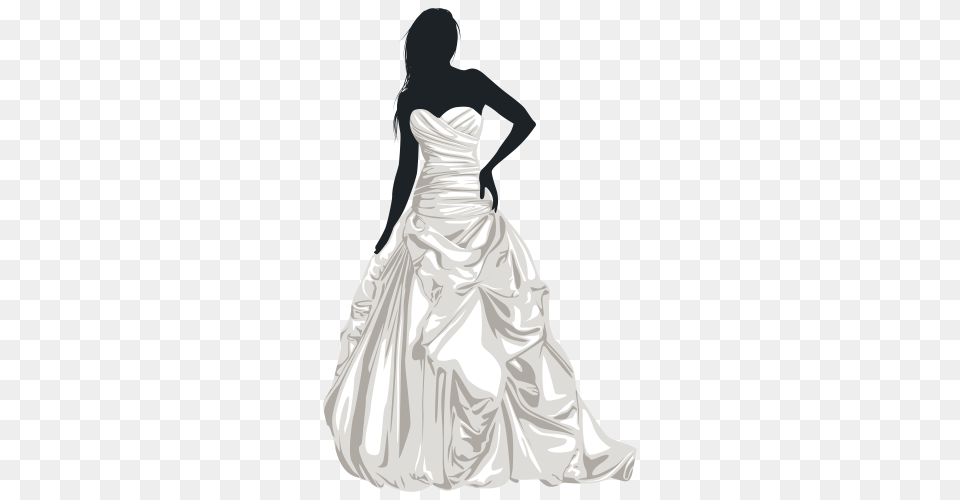 Bride Silhouette Clip Art Weddings Silhouette Clip, Formal Wear, Wedding Gown, Clothing, Dress Free Transparent Png