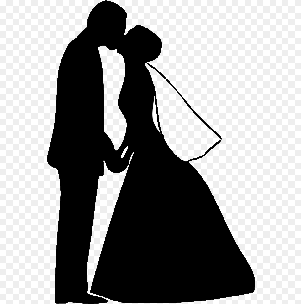Bride Silhouette Wedding Couple Silhouette, Clothing, Dress, Fashion, Formal Wear Free Png Download