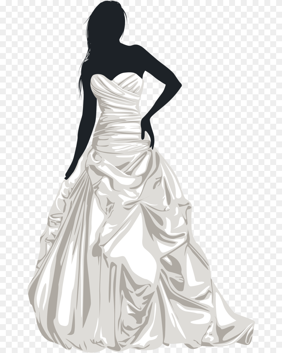 Bride Silhouette Wedding Dress Wedding Clip Art, Formal Wear, Wedding Gown, Clothing, Fashion Png Image