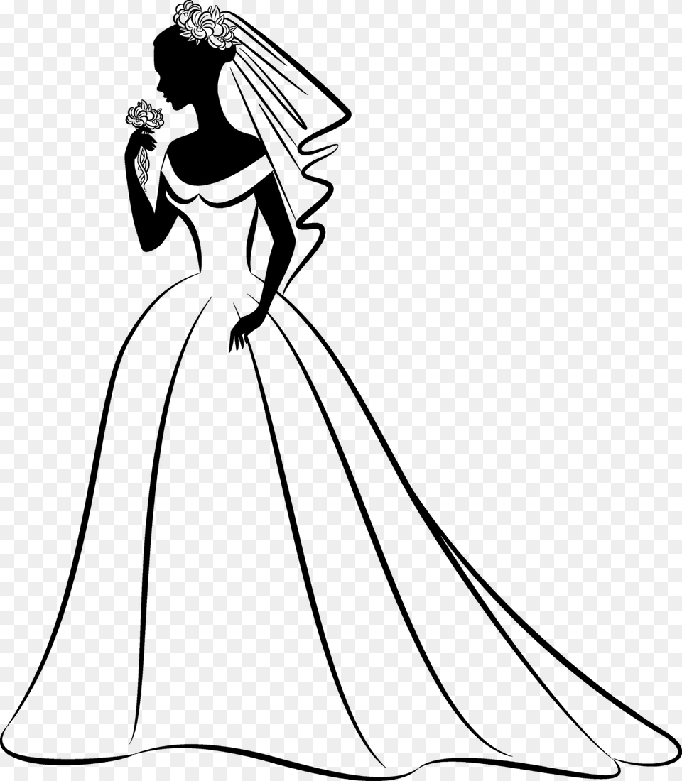 Bride Wedding Invitation Clip Art Wedding Dress Clipart, Gray Free Transparent Png