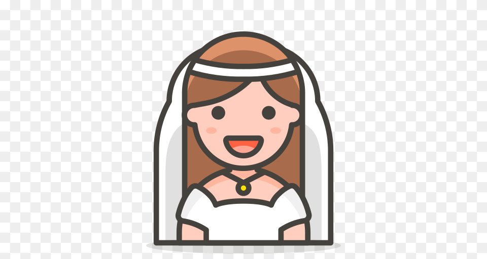 Bride With Veil Icon Of Vector Emoji, Face, Head, Person, Baby Free Transparent Png