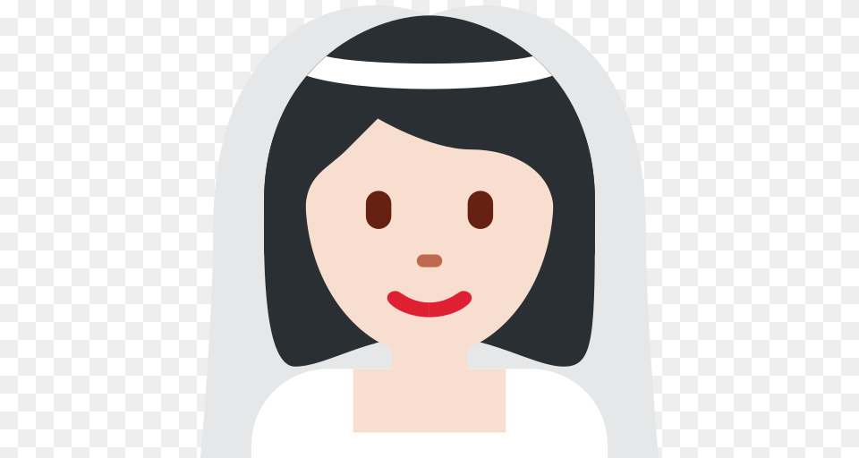 Bride With Veil Light Skin Tone Emoji, Face, Head, Person, Photography Free Png