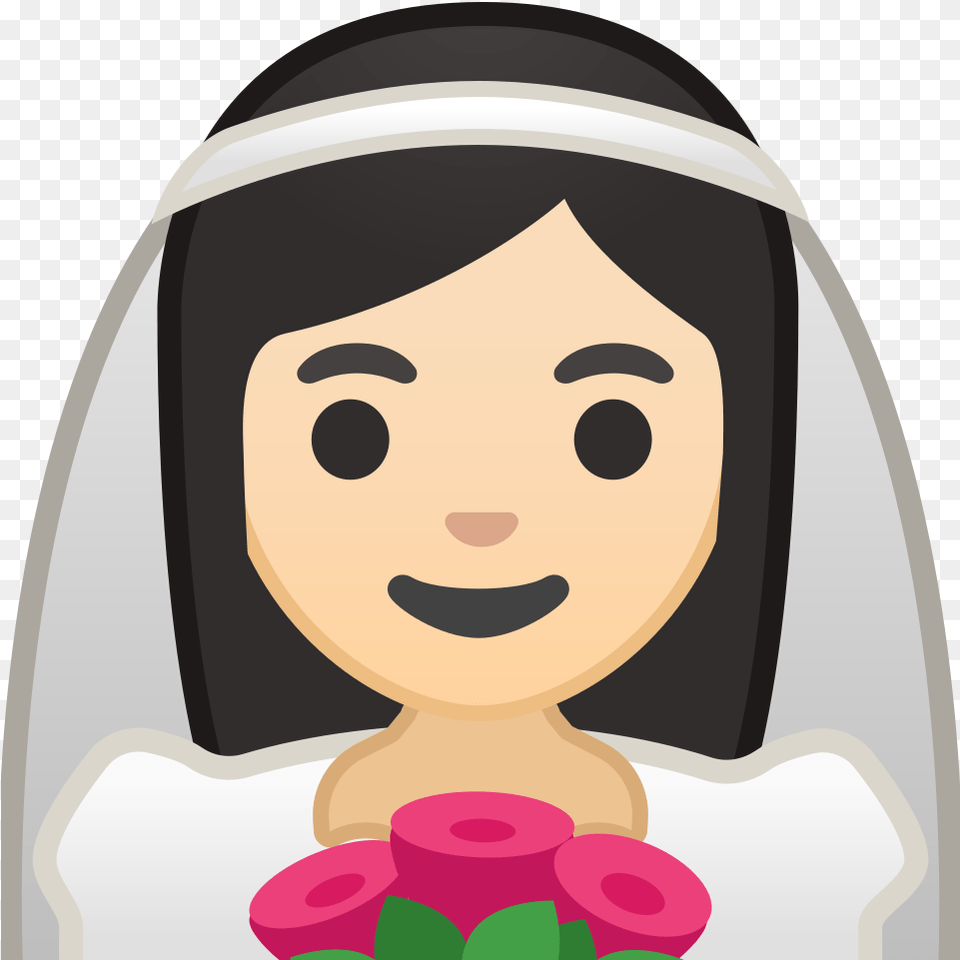Bride With Veil Light Skin Tone Icon Noto Emoji People Bride Emoji, Portrait, Photography, Person, Head Free Png Download