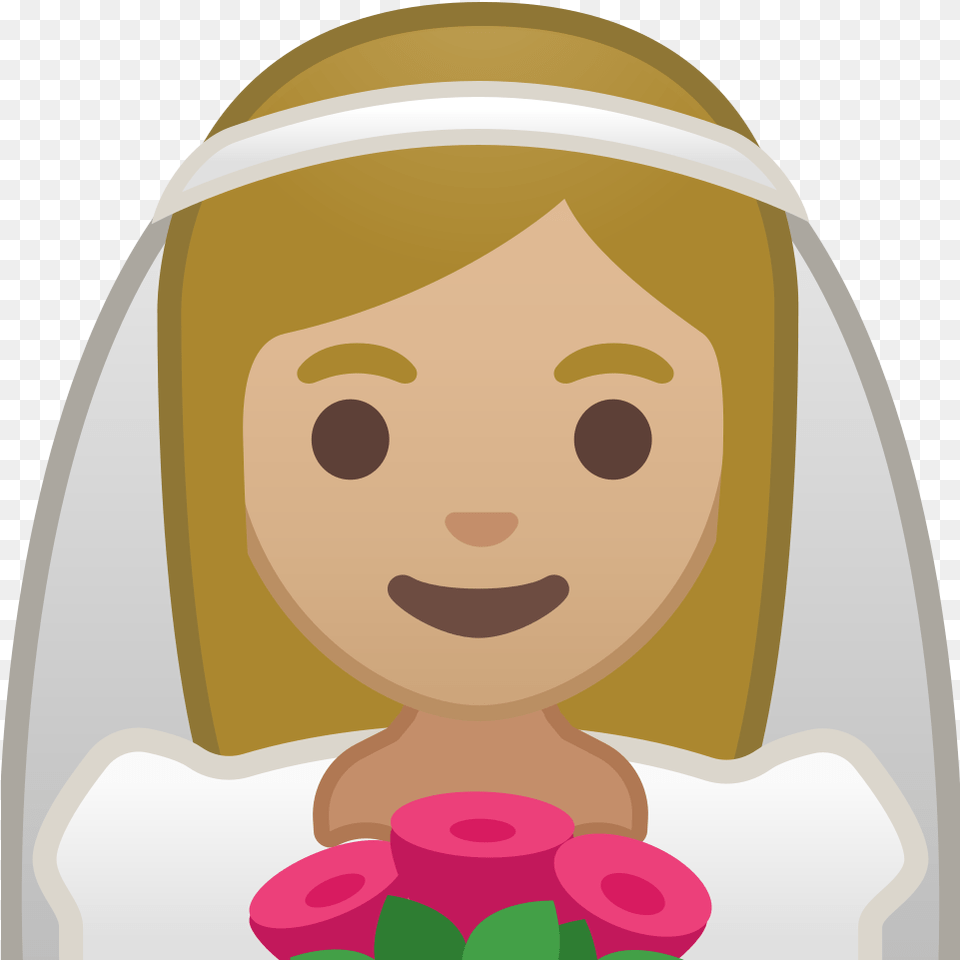 Bride With Veil Medium Light Skin Tone Emoji Bride, Face, Head, Person, Photography Free Png Download