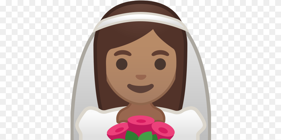 Bride With Veil Medium Skin Tone Icon Noto Emoji People Emoji Bride, Face, Head, Person, Photography Png Image