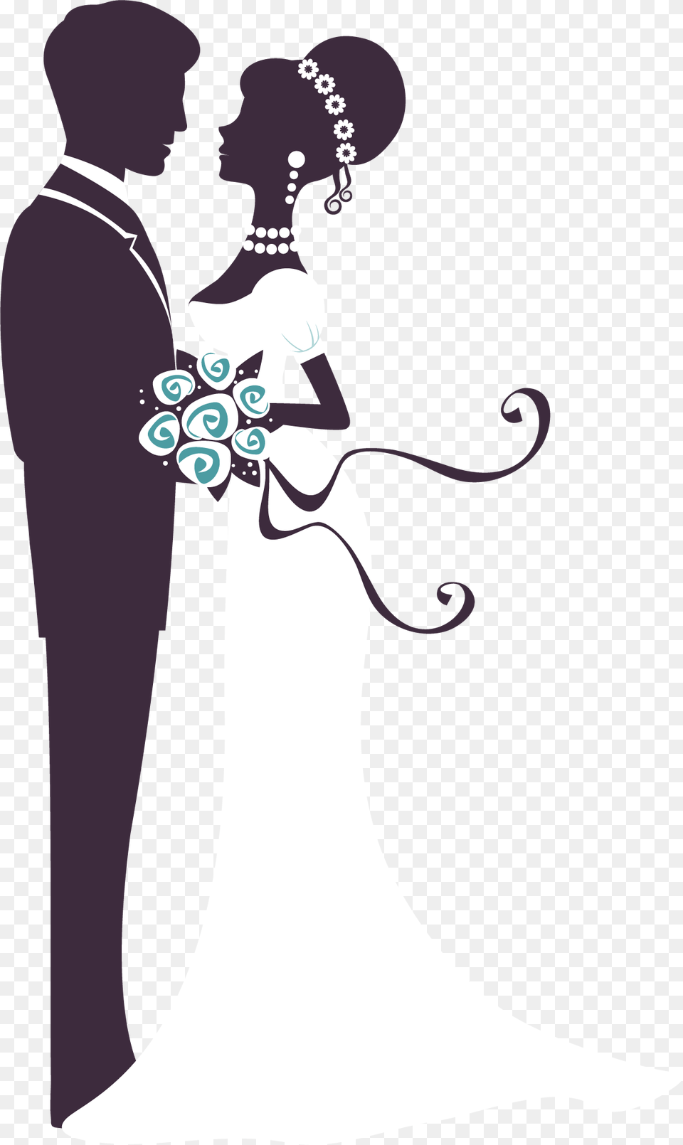 Bridegroom Silhouette Hand Drawn Bride Groom Hands, Art, Stencil, Graphics, Adult Free Png