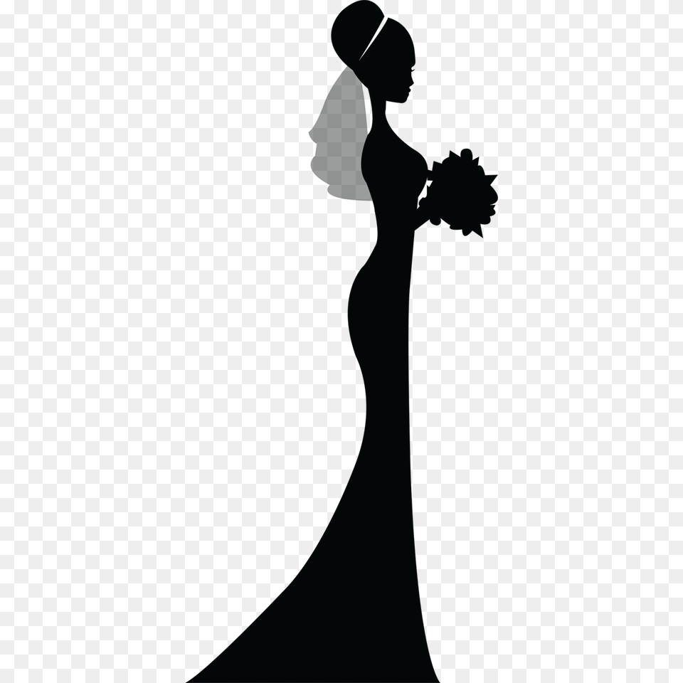 Bridesmaid Silhouette Clip Art Black And White, Cross, Symbol, Cutlery Free Png