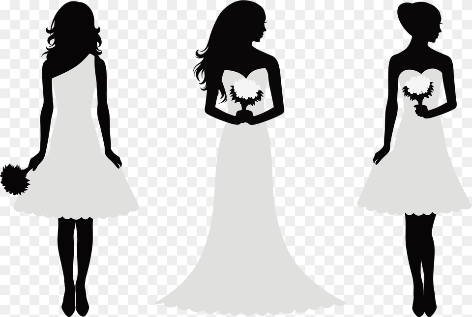 Bridesmaids Bridesmaid Silhouette, Formal Wear, Wedding Gown, Clothing, Dress Free Png