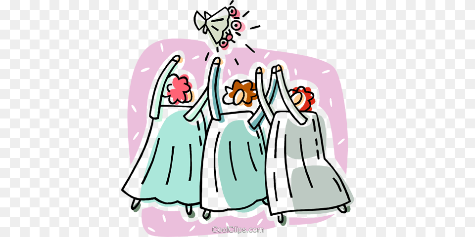 Bridesmaids Catching The Bouquet Royalty Vector Clip Art, People, Person, Book, Comics Free Transparent Png