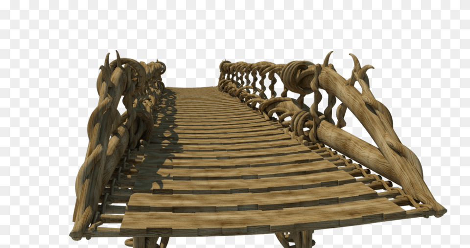 Bridge, Wood, Boardwalk, Animal, Dinosaur Png Image