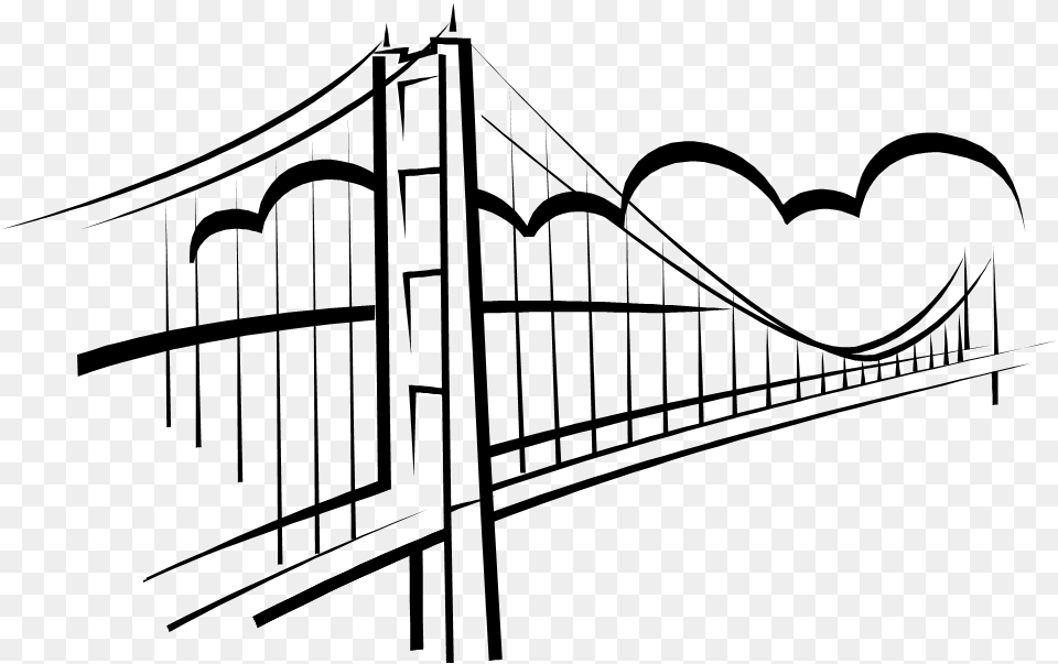 Bridge Cliparts Outline, Gray Free Png Download