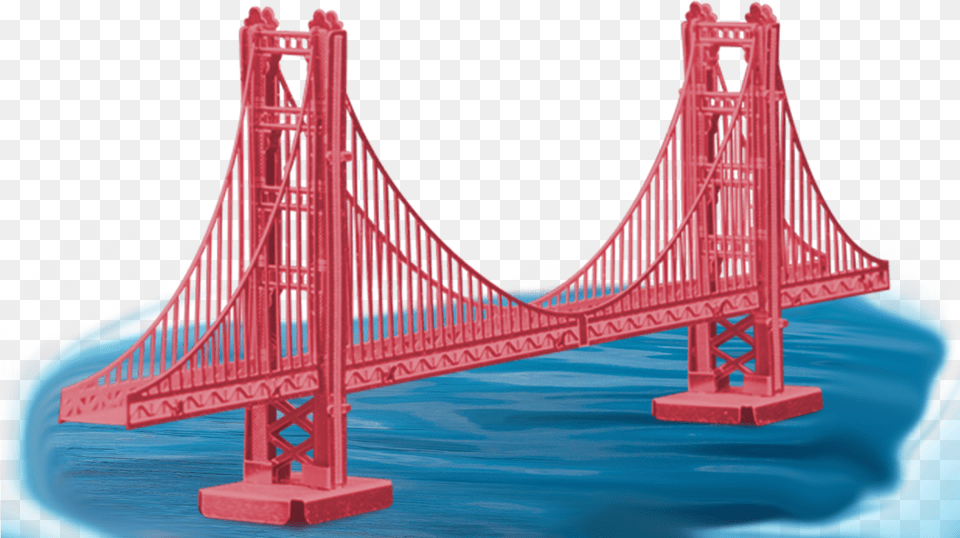 Bridge Fascinations Metal Earth 3d Laser Cut Model Golden, Suspension Bridge Free Png