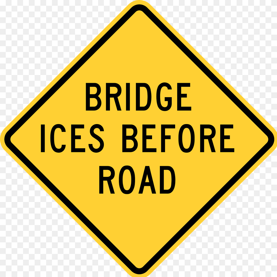 Bridge Ices Before Road Clipart, Sign, Symbol, Road Sign Free Png