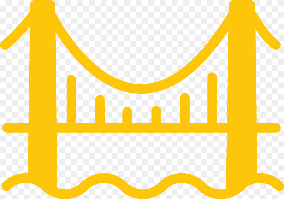 Bridge Icon Yellow Bridge Icon, Fence, Barricade Free Png Download