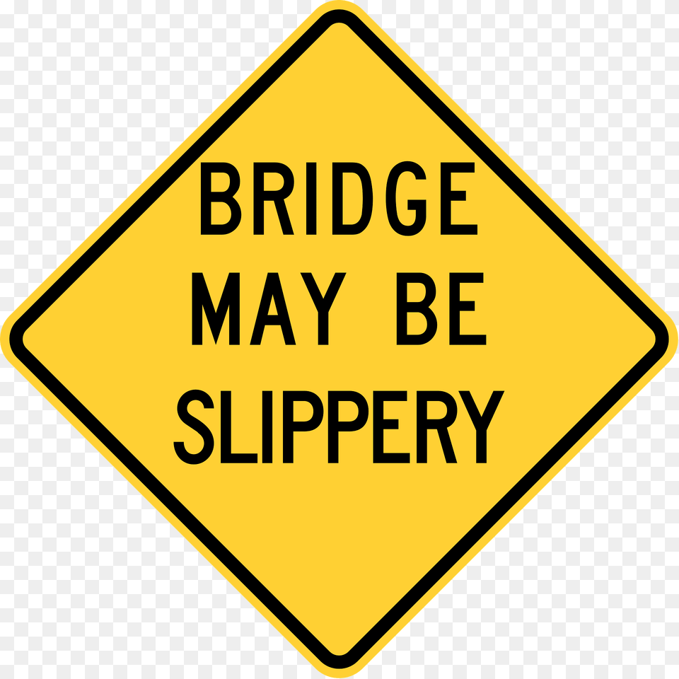 Bridge May Be Slippery Pennsylvania Clipart, Sign, Symbol, Road Sign Png Image