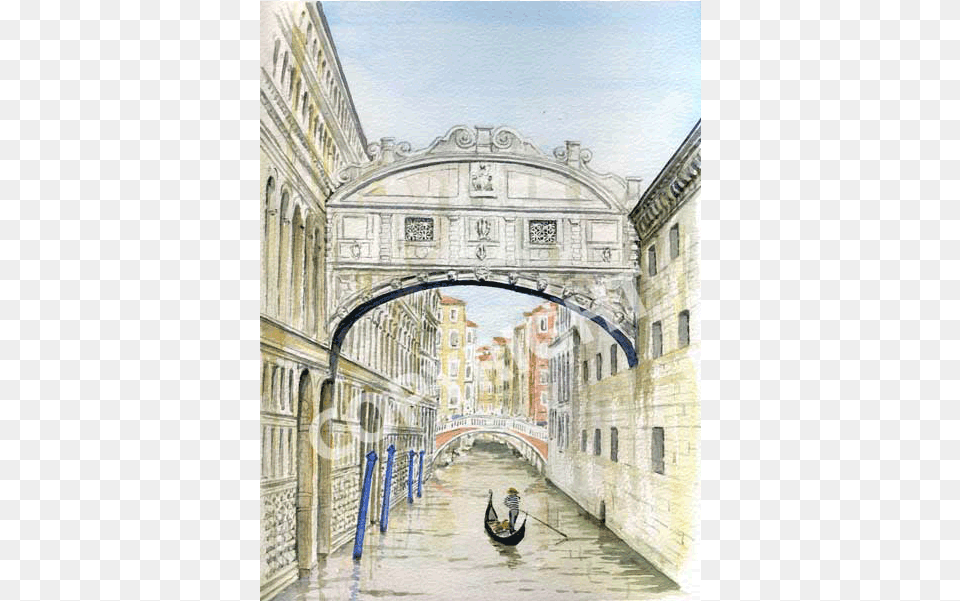 Bridge Of Sighs Watercolor Ile Ilgili Grsel Sonucu Venice, Boat, Transportation, Vehicle, Person Free Transparent Png