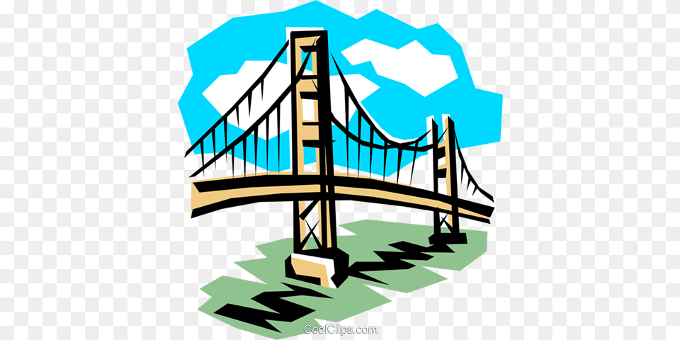 Bridge Royalty Vector Clip Art Illustration, Suspension Bridge Png