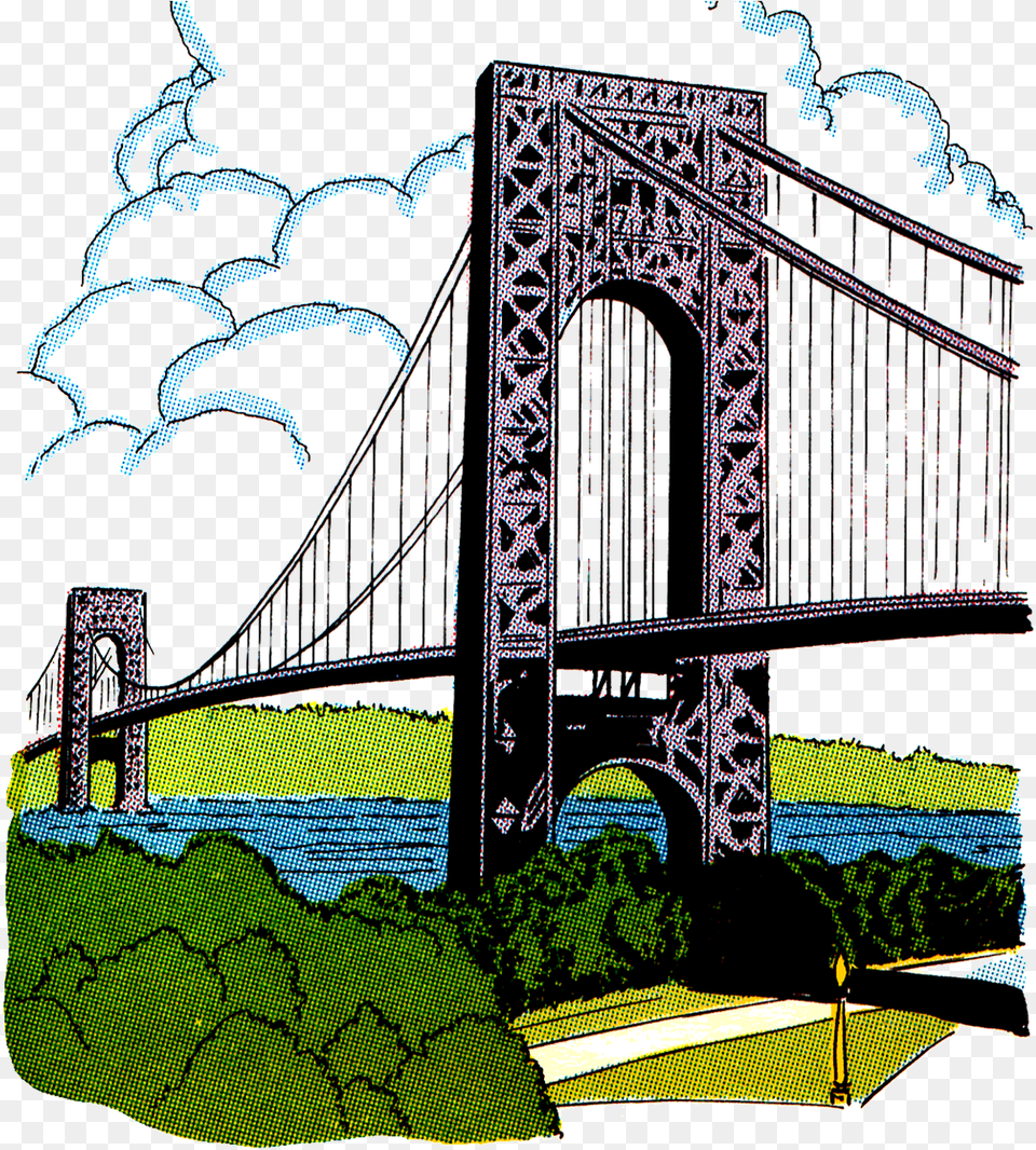 Bridge Vintage Clip Art Picture Puente 3 2, Suspension Bridge, Arch, Architecture Free Transparent Png