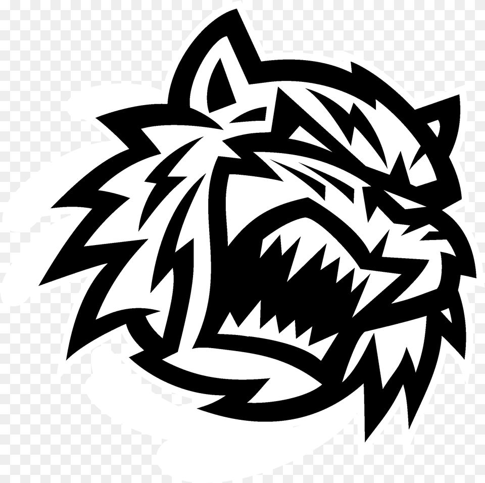 Bridgeport Sound Tigers Logo Black And White Bridgeport Sound Tigers Logo, Stencil, Dynamite, Weapon Free Transparent Png
