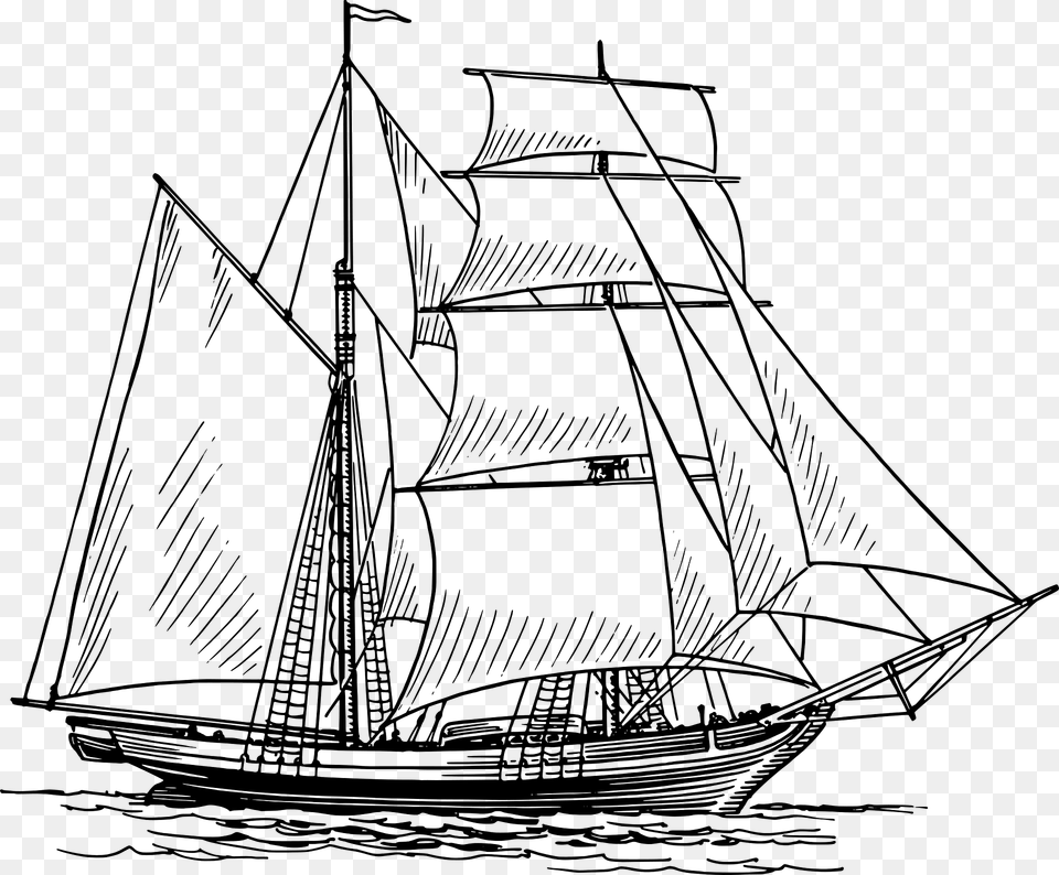 Brigantine Clipart, Boat, Sailboat, Transportation, Vehicle Free Png