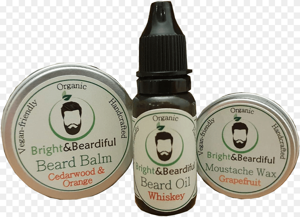 Bright And Beardifulquots Beard Oil Balm And Moustache Label, Bottle, Tin, Alcohol, Beer Png